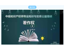 中级知识产权师公益培训：著作权知识